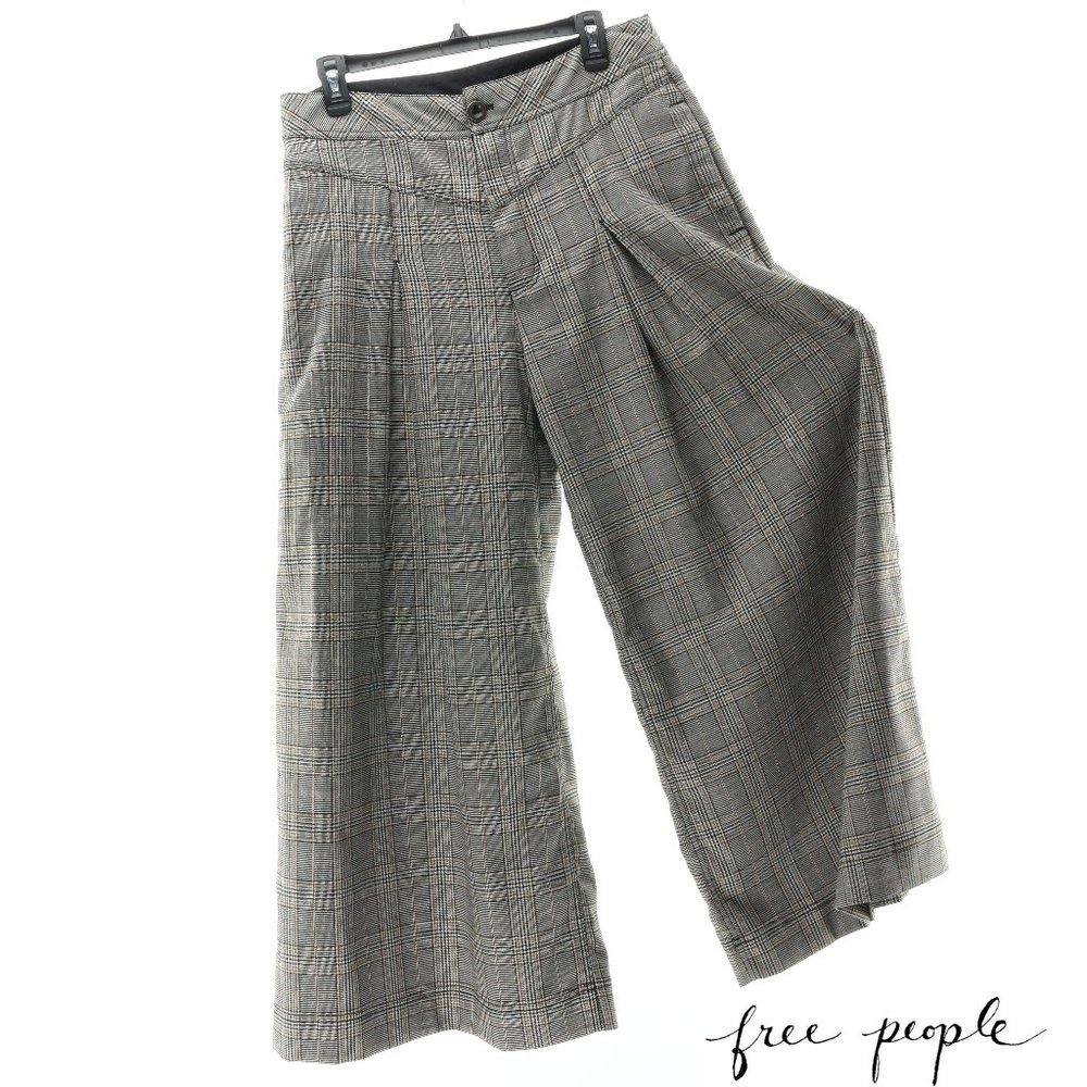 Plaid extra-wide-leg pants by Free People